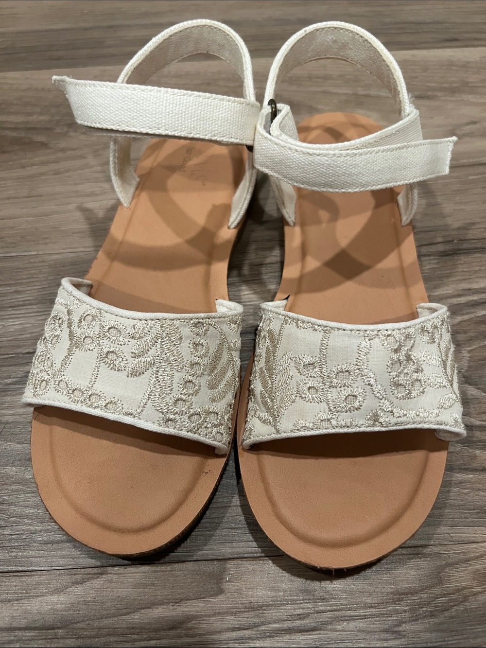 Toms Girls Remi Ankle Embroidered Strap Sandals